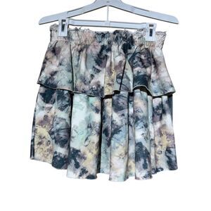 Tart Women's Tie-Dye Tiered Mini Skirt Size L Multicolor Summer Casual